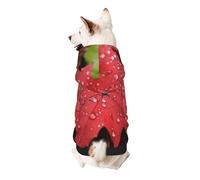 Red Maple Leaf Dog Hoodie – Soft & Breathable Polyester Pet Clothes for Small, Medium, and Large Dogs