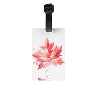 Red Maple Leaf Print PVC Luggage Tags 3.3x2.1 in, Suitcase Identifier ID Card,for Travel Bags, Accessories