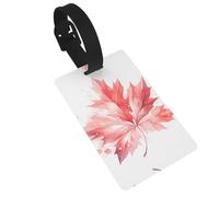 Red Maple Leaf Prints Luggage Tags are Lightweight Easy to Use and Quick to Identify for Travel Suitcases, and Duffel Bags.