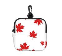 Red Maple Leaf, Square Zipper Storage Bag, Neoprene Coin Purse, Small Wallets, Change Pouch, Change Purse
