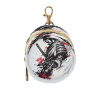 Red Maple Leaves Japanese Samurai Infants Baby Pacifier Holder Case with Zipper and Clip Key Chain Wallet, Small Item Storage pouching para guardar chupones