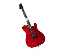 Red Maple Top Inset Neck Black Hardware Beginner Electric Guitar