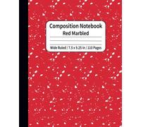 Red Marbled Composition Notebook Wide Ruled: Red and White Marble Composition Notebook Journal Lined Paper - 7.5" x 9.25" - 110 Pages (Composition Notebooks Wide Ruled)