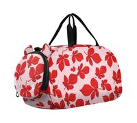 Red Marple Fall Kids Travel Duffel Bag for Boys Girls Overnight Weekend Tote Bag with Shoes Compartment for Beach Swim Trip
