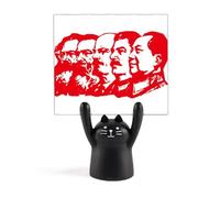 Red Marxism Chairman Mao China Memo Holder Cartoon Black Cat Stand Decoration