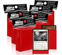 Red Matte Card Sleeves for MTG, 300 Pieces Perfect Fit Standard Card Sleeves for Trading Card Sports Cards Baseball Cards TCG Magic, Card Protector for Mini Photo, Sturdy and Nice Shuffling