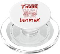 Red May The Bridges I Burn Light My Way Grunge PopSockets PopGrip for MagSafe