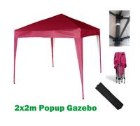 (Red) Mcc@home GAZEBO 2x2m Pop-up Gazebo Waterproof Outdoor Garden Marquee Canopy