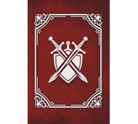 Red Medieval Sword and Shield Small Lined Paperback Notebook Journal 4" x 6"