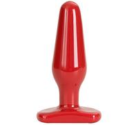 Red Medium Butt Plug - Red - Tapered Tip, Wide Base, Phthalate-Free, Body-Safe, Firm Yet Flexible Design - By Doc Johnson