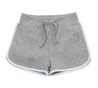 Red Melon Girls Retro Stripe Cotton Summer Shorts Grey 9-10 Years