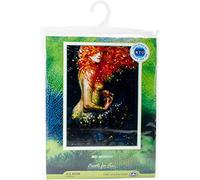 Red Mermaid Counted Cross Stitch Kit-10"X14.25" 14 Count
