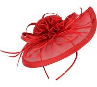 Red Mesh Fascinator Small Top Hat Reliable Performance, Ergonomic Design, Versatile Application Women Wedding Bridal Headpiece Tea Party Hair Accessory