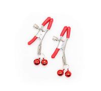 Red Metal Adjustable Clamps Bell Decorations No Piercing Jewelry for Women's Body
