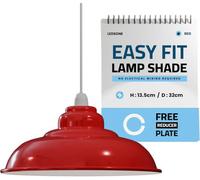 LEDSone Industrial Vintage Retro Curvy Red Dome Shaped Metal Pendant Ceiling Lamp Shade