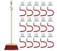 Red Metal Tool Holder Hooks for Wall Fixing, Flexible Storage System for Garden Tools and Household Appliances, Holds Axes and Shovels Securely