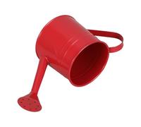 Red Metal Watering Can with Handle and Sprinkler Head for Plants