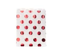 (Red Metallic, 50) Retro Paper Sweet Bags in Various Traditional Designs and Pack Sizes