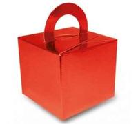 Red Metallic Balloon Weight Favour Boxes - Pack of 10