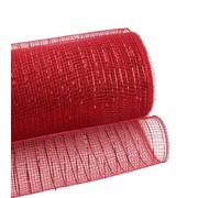 Red Metallic Deco Mesh Roll 25cm x 9.1m Length for Wreaths,Christmas, Crafting