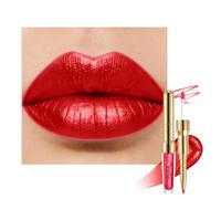 Red Metallic Lipstick and Lip Liner Combo Glitter Lipsticks for Women