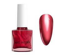 Red Metallic Nail Polish, Chrome Red Nail Varnish Mirror Effect, Quick Dry Nail Polish No UV Needed, Long Lasting Chip Resistant Metallic Nail Varnish for Women