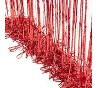 Red Metallic Tinsel Curtain Foil Fringe Backdrop -BRAVESHINE Glitter Foil Curtain Party Streamers for Birthday Decorations Graduation Halloween Party- 2 Pcs 3.2x8.2ft