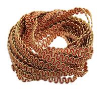 Red Metallic Wave Braid Trim, 1.2cm Wide, 13.5m Gold Trim Ribbon | Polyester Metallic Wire, Small Wavy Edge, Easy Sewing, Fade Resistant, for Clothing Hems, Costumes, Jewellery and Craft