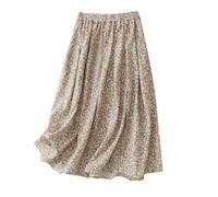 Red Midi Skirts for Women UK Boho Skirts Summer Gypsy Elasticated Waist Pleated Flared A Line Casual Swing Casual Long Skater