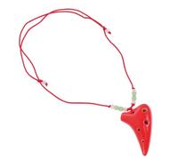 Red Mini 6 Hole Dolomite Ocarina for Beginner Players | Creative Ethnic Instrument, Portable Design with Lanyard, Easy to Learn, Natural Sound for First-time Use