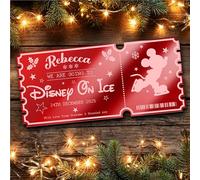 Red Mirror Acrylic Ticket Show Theatre Kids Day Out Personalised Any Text Voucher | Custom Surprise Reveal Voucher Ticket | Announcement Greeting Card | Note Card