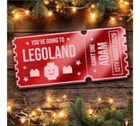 Red Mirror Acrylic Ticket Surpise Kids Any Day Out Personalised Any Text Voucher | Custom Surprise Reveal Voucher Ticket | Announcement Greeting Card | Note Card