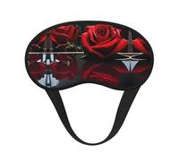 Red Mirror Rose Print Fashion Sleep Mask, Blackout Eye Mask,Sleeping Eye Mask Suitable for Travel/Yoga/Nap
