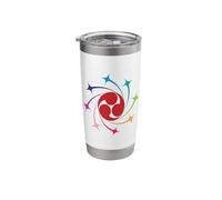 Red Mitsudomoe Symbol Vortex Taiko Drummers Lovers Stainless Steel Insulated Tumbler