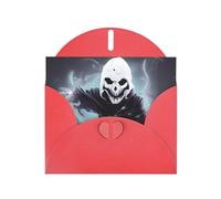 Red MJHKXLJ Ghost swarm Prints Pearlized Greeting Card - Envelope Included - Perfect for Christmas, Birthdays, Valentines, Weddings, and More
