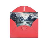 Red MJHKXLJ Glacier Fjord, Alaska Prints Pearlized Greeting Card - Envelope Included - Perfect for Christmas, Birthdays, Valentines, Weddings, and More
