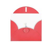 Red MJHKXLJ Little gray rabbit playing the flute Prints Pearlized Greeting Card - Envelope Included - Perfect for Christmas, Birthdays, Valentines, Weddings, and More