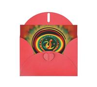 Red MJHKXLJ mexican salsa symbols Prints Pearlized Greeting Card - Envelope Included - Perfect for Christmas, Birthdays, Valentines, Weddings, and More