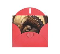 Red MJHKXLJ pangolin parenting print Prints Pearlized Greeting Card - Envelope Included - Perfect for Christmas, Birthdays, Valentines, Weddings, and More
