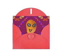 Red MJHKXLJ Smiley Mango Prints Pearlized Greeting Card - Envelope Included - Perfect for Christmas, Birthdays, Valentines, Weddings, and More