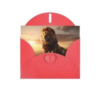 Red MJHKXLJ The Lion King Prints Pearlized Greeting Card - Envelope Included - Perfect for Christmas, Birthdays, Valentines, Weddings, and More