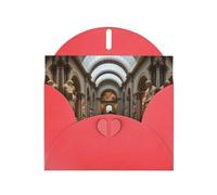 Red MJHKXLJ The Metropolitan Museum of Art in New York Prints Pearlized Greeting Card - Envelope Included - Perfect for Christmas, Birthdays, Valentines, Weddings, and More