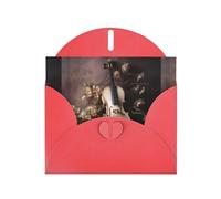 Red MJHKXLJ Violin on a branch Prints Pearlized Greeting Card - Envelope Included - Perfect for Christmas, Birthdays, Valentines, Weddings, and More