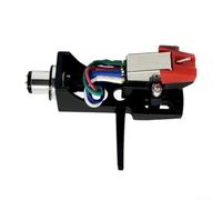 Red MM Phono Cartridge, Turntable Record Player Needle | Moving Magnet Design, Pre-Mounted Headshell for Technics SL-1200, Quick Setup