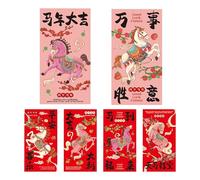 Red Money Envelopes - 2026 New Year Decorations, Red Horse Year Envelopes, for Christmas, Greetings, Family, Kids, Girls, Friends, Adults, Parties and Success