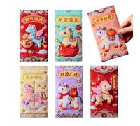 Red Money Envelopes,6pcs Embroidered New Year Packs,Red Envelope for 2026 Chinese New Year,For Men Women Girls Youth Teens Wedding Engagement Birthday