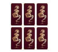 Red Money Envelopes for Cash, Chinese Money Envelopes for Money - 2025 Year of the Snake Red Bag Chinese New Year | 6 x Hot Embossed Envelopes with Blessing Words for Spring Festival