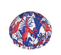 Red Monkey Hanging In The Blue Jungle Reusable Elastic Bath Waterproof Shower Cap For Womens, Caps For Girls Spa Home Use,Hotel And Hair Salon