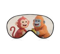Red Monkey Orangutan Banana Sleep Mask for Women Men, Breathable Soft Sleeping Mask Adjustable Eye Cover Light Blocking Eye Masks for Travel, Home, Office, Nap, Flights