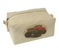 'Red Monster Truck' Canvas Wash Bag/Makeup Case (CS00042055)
